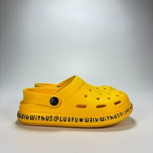 Luofu Clogs Slip On Yellow Lightweight Comfort Shoes Casual Youth Size 12